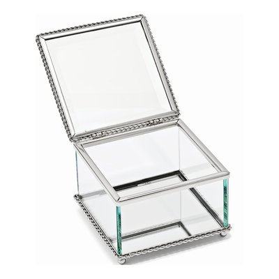 Nickel-Plated Hinged Square Glass Gift Box – view 2