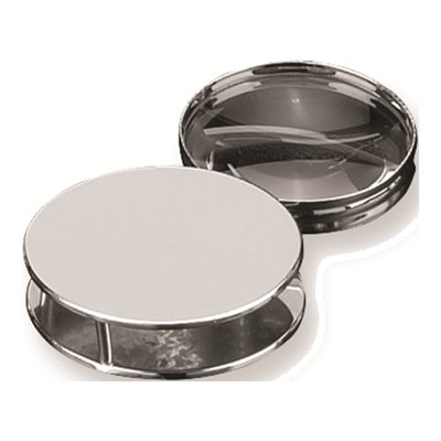 Silver Tone Engravable Paperweight w/ Magnifier