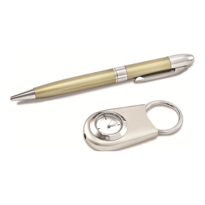 Silver-Tone Watch Key Ring & Gold-Tone Pen Gift Set – view 2