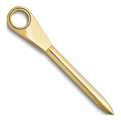 Brass-Plated Letter Opener with Magnifier