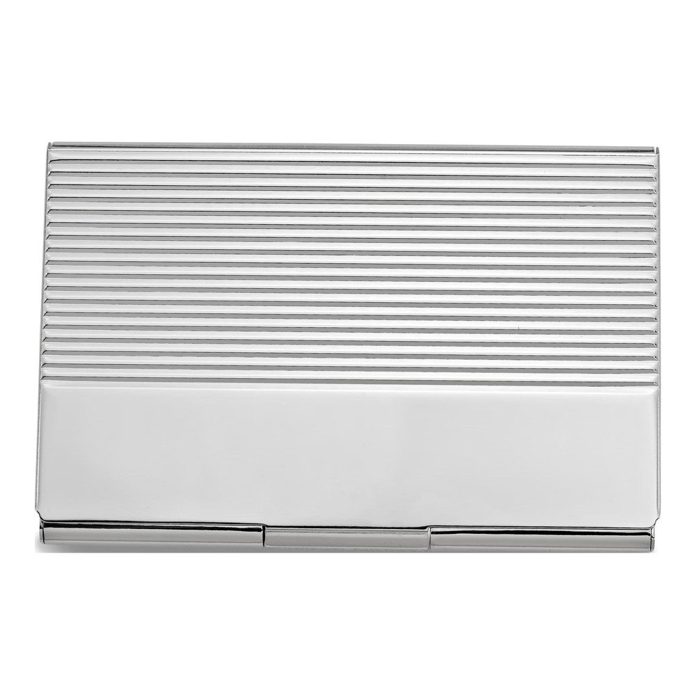 Nickel-Plated Ribbed Business Card Case
