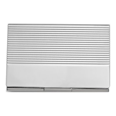 Nickel-Plated Ribbed Business Card Case