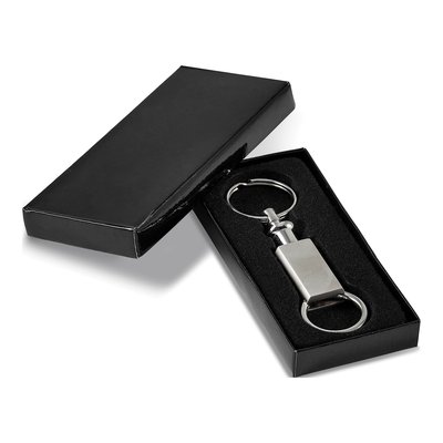 Engravable Silver-Tone Valet Key Ring – view 3