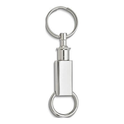 Engravable Rectangular Double Valet Key Ring