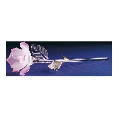 I LOVE YOU Pink Rose Glass Figurine, 22k Gold Trim – view 3