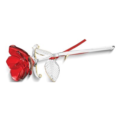 I LOVE YOU Red Rose Glass Figurine w/ 22k Gold Trim – view 2