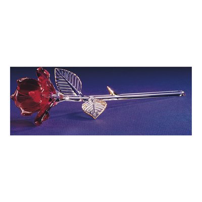 I LOVE YOU Red Rose Glass Figurine w/ 22k Gold Trim – view 3