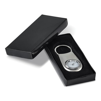 Nickel-Plated Oval Clock Key Ring – view 3