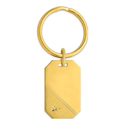 Men's Gold-Plated Star Diamond Accent Key Ring