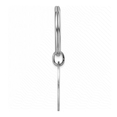 Rhodium-Plated Oval Key Ring – view 2