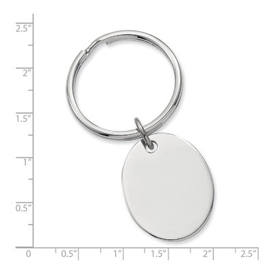 Rhodium-Plated Oval Key Ring – view 3
