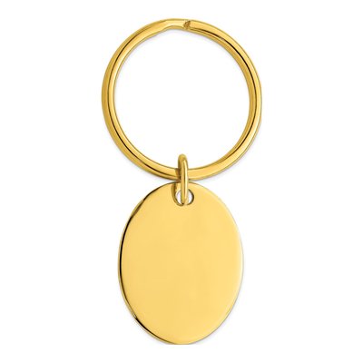 Gold-Plated Oval Key Ring