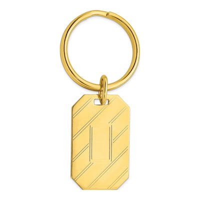 Men's Gold-Plated Engravable Key Ring