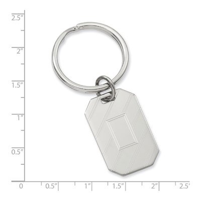 Engravable Rhodium Key Ring for Men – view 3