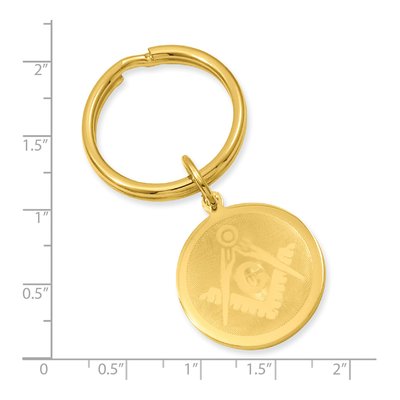 Fashion Gold-Plated Kelly Waters Round Masonic Key Ring – view 3