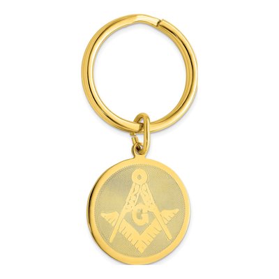 Fashion Gold-Plated Kelly Waters Round Masonic Key Ring
