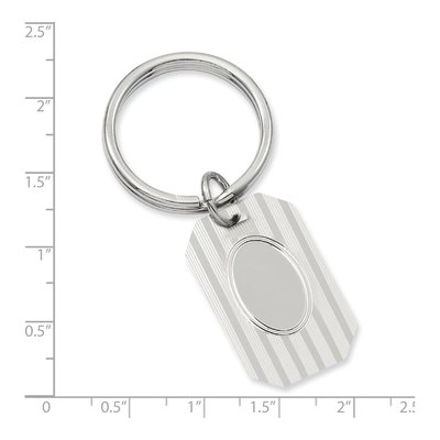 Men's Kelly Waters Engravable Key Ring, Rhodium-Plated – view 3
