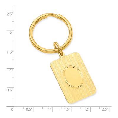 Engravable Oval Key Ring in Gold-Plated Finish – view 3