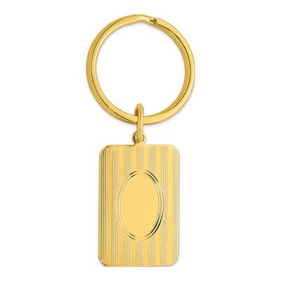 Engravable Oval Key Ring in Gold-Plated Finish