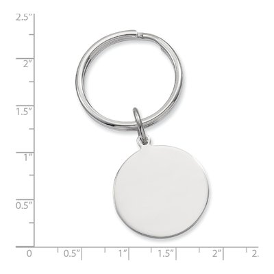 Rhodium-Plated Round Key Ring – view 3