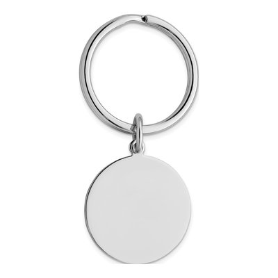 Rhodium-Plated Round Key Ring