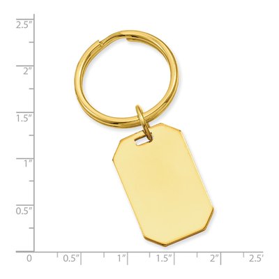 Gold-Plated Rectangle Key Ring – view 3