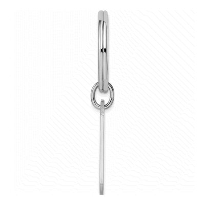 Rhodium-Plated Rectangle Key Ring – view 2