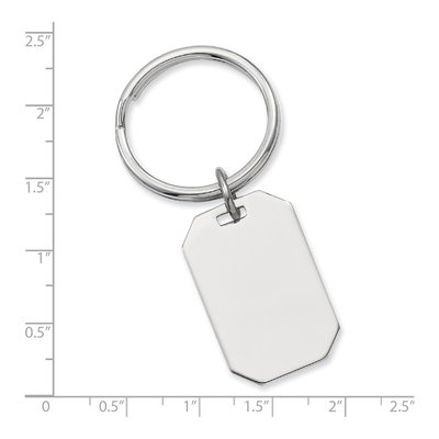 Rhodium-Plated Rectangle Key Ring – view 3