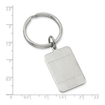 Men's Rhodium-Plated Satin Key Ring – view 3