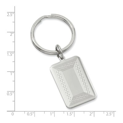 Rhodium-Plated Patterned Key Ring – view 3