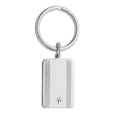 Star Cut Diamond Key Ring for Men