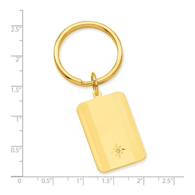 Gold-Plated Star Diamond Key Ring – view 3