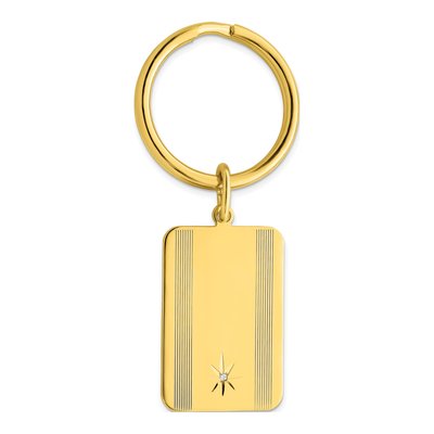 Gold-Plated Star Diamond Key Ring