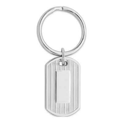 Engravable Rhodium-Plated Key Ring
