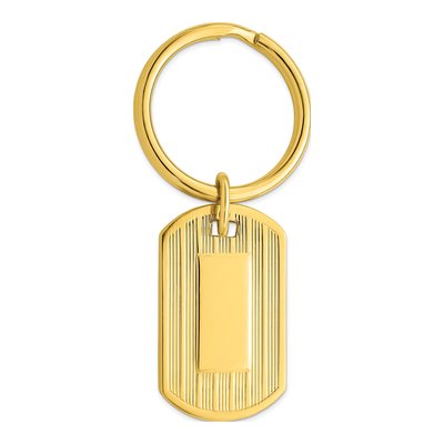 Gold-Plated Etched Key Ring, Engravable