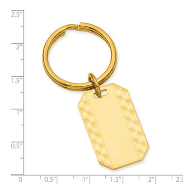 Gold-Plated Patterned Key Ring – view 3