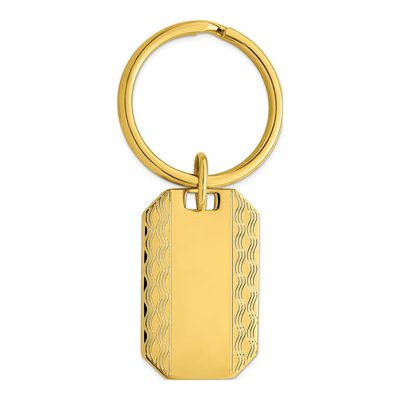 Gold-Plated Patterned Key Ring