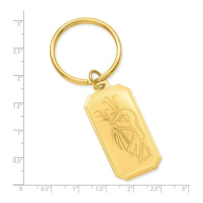 Golf Bag Key Ring, Gold-Plated – view 3