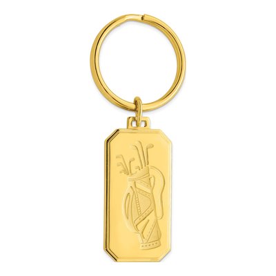Golf Bag Key Ring, Gold-Plated