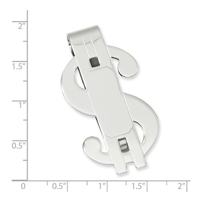 Rhodium-Plated Dollar Sign Money Clip – view 3