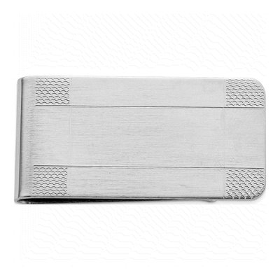Men's Rhodium-Plated Satin Money Clip
