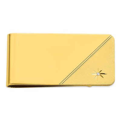 Gold-Plated Diamond Accent Money Clip