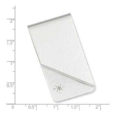Rhodium-Plated Diamond Money Clip – view 3