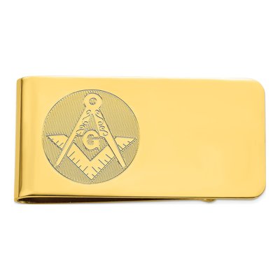 Men's Masonic Gold-Plated Money Clip