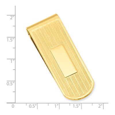 Fashion Gold-Plated Kelly Waters Etched Lines Money Clip With Engravable Area – view 3