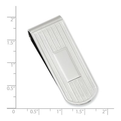 Rhodium Money Clip, Engravable – view 3