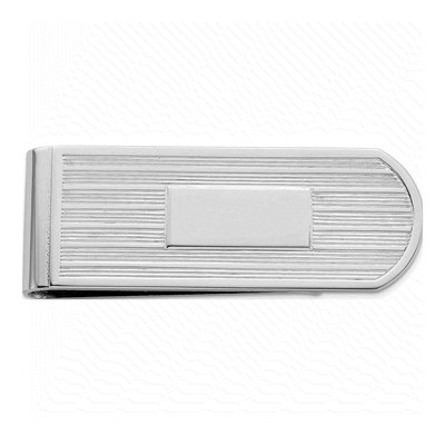 Rhodium Money Clip, Engravable