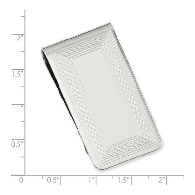 Men's Rhodium-Plated Patterned Money Clip – view 3