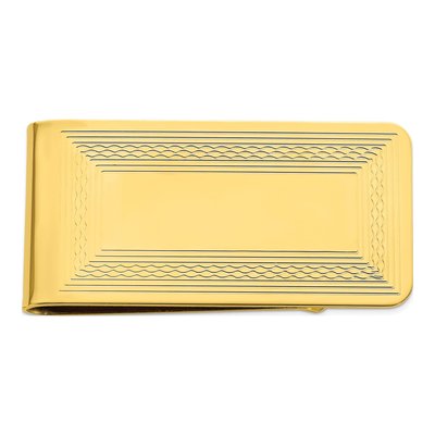 Gold-Plated Patterned Money Clip