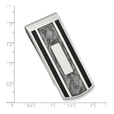 Men's Rhodium-Plated Engravable Money Clip – view 3